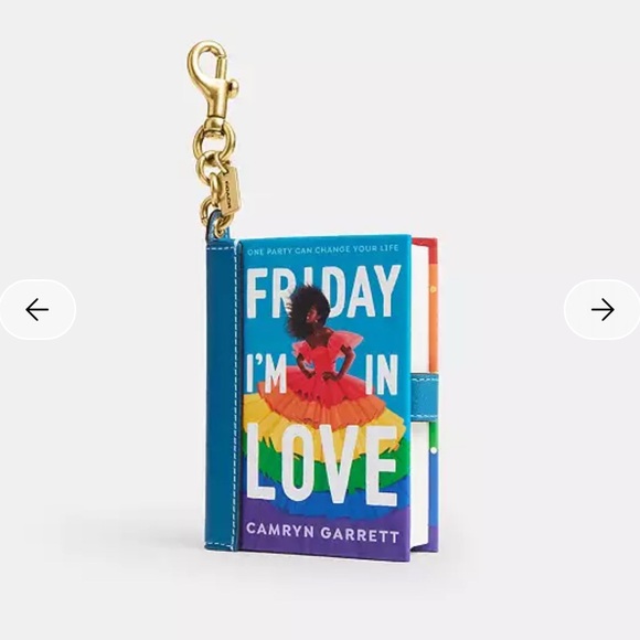 NWT🧡Coach Friday I'm In Love By Camryn Garrett Book Bag Charm CFK53 Key Chain - Picture 3 of 5